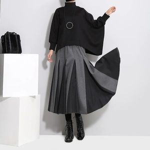 Marigold Shadows Nadab Peek Pleat Skirt - Gray